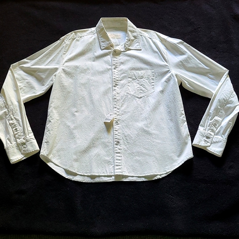 Rag & Bone white cotton button up shirt XXL